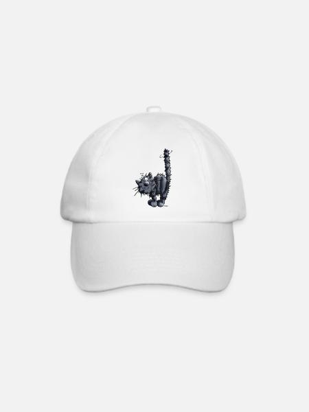 Süße Katze - Baseballkappe - Weiß/Weiß
