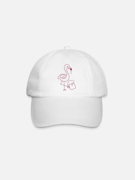 Saufender Bier Flamingo - Baseballkappe - Weiß/Weiß