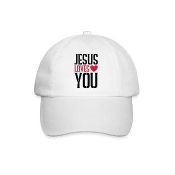 Jesus liebt dich herz - Baseballkappe - Weiß/Weiß - Vorne
