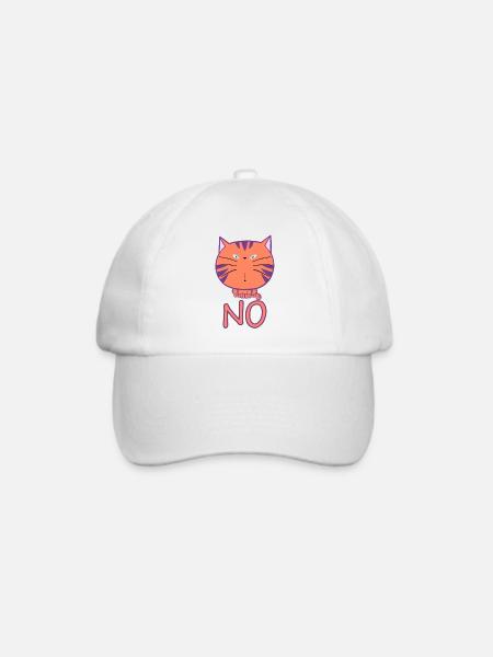 KEINE Katze - Baseballkappe - Weiß/Weiß