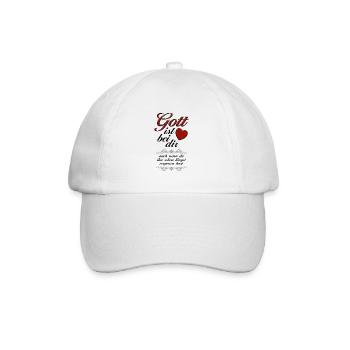 Gott ist bei dir - Baseballkappe - Weiß/Weiß - Vorne