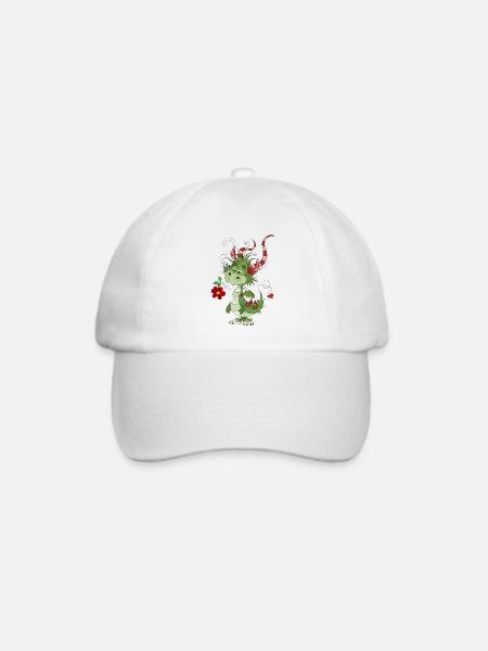 Drache Drachen Dinosaurier Echse Reptil Fantasie - Baseballkappe - Weiß/Weiß