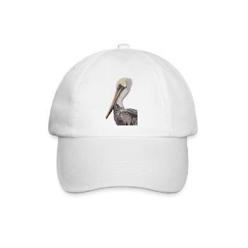 Brauner Pelikan - Baseballkappe - Weiß/Weiß - Vorne