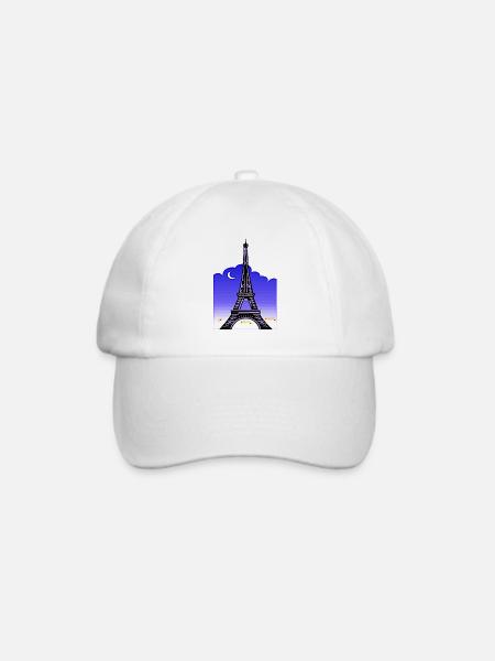 Eiffelturm - Baseballkappe - Weiß/Weiß
