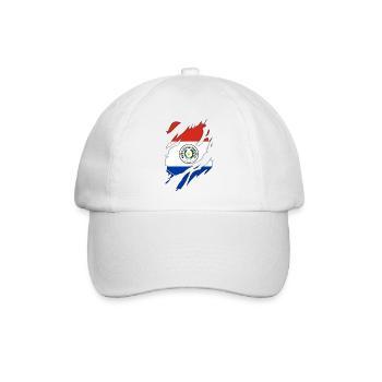 Paraguay Flagge zerrissenes Motiv - Baseballkappe - Weiß/Weiß - Vorne