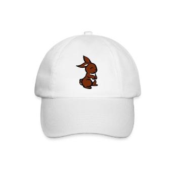 Hase / Häschen / Niedliche Tiere - Baseballkappe - Weiß/Weiß - Vorne