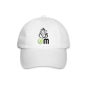 Grünes OM, Om, hinduistisches Om, Om-Symbol, Ganesh OM - Baseballkappe - Weiß/Weiß - Vorne