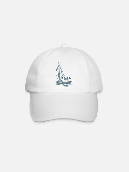 Segelboot,Meer,Geschenk,maritim,cool,trend, - Baseballkappe - Weiß/Weiß
