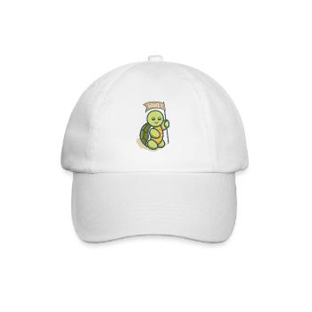 Funny Cute Turtle - Baseballkappe - Weiß/Weiß - Vorne