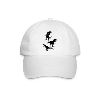 Dinosaurier Dino Kinder - Baseballkappe - Weiß/Weiß - Vorne