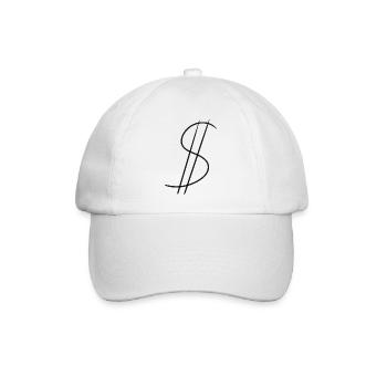 Dollar Geld - Baseballkappe - Weiß/Weiß - Vorne