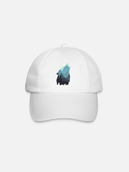 Wolf - Baseballkappe - Weiß/Weiß