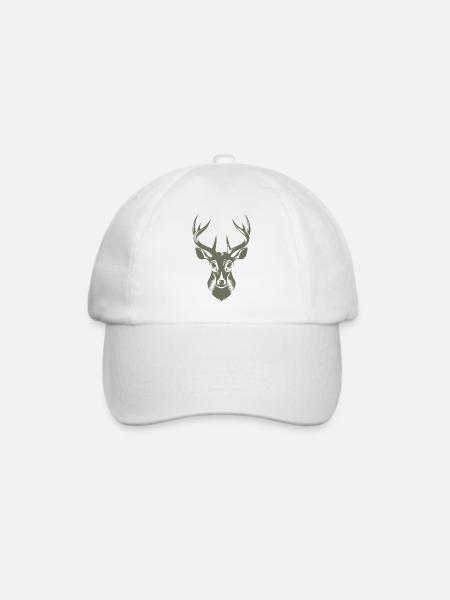 Coole Hirsch Illustration - Baseballkappe - Weiß/Weiß