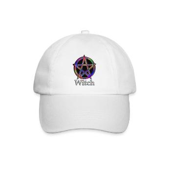 Pentagramm mit Witch Schriftzug - Baseballkappe - Weiß/Weiß - Vorne