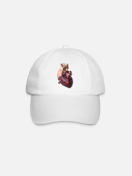Herz Anatomie - Baseballkappe - Weiß/Weiß