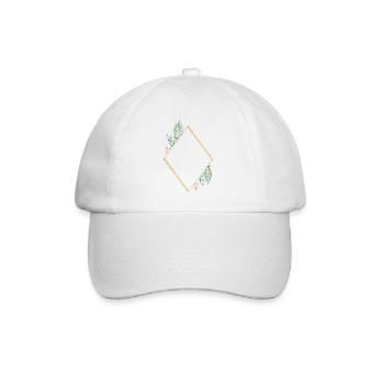 Florales Design personalisierbar - Baseballkappe - Weiß/Weiß - Vorne