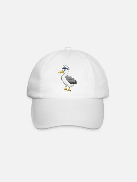 Möwe - Baseballkappe - Weiß/Weiß