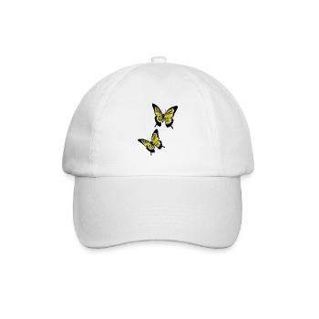 Gelbe Schmetterlinge - Baseballkappe - Weiß/Weiß - Vorne