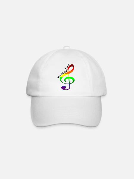 Notenschlüssel Regenbogenfahne Regenbogenfarben - Baseballkappe - Weiß/Weiß