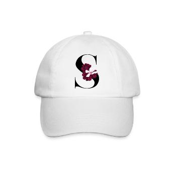 Buchstabe S blühende - Baseballkappe - Weiß/Weiß - Vorne