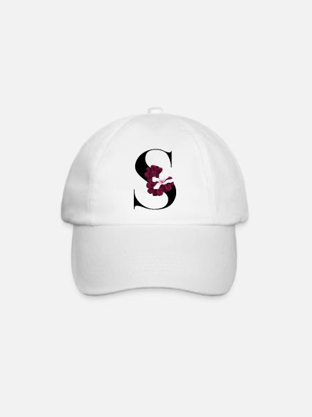 Buchstabe S blühende - Baseballkappe - Weiß/Weiß