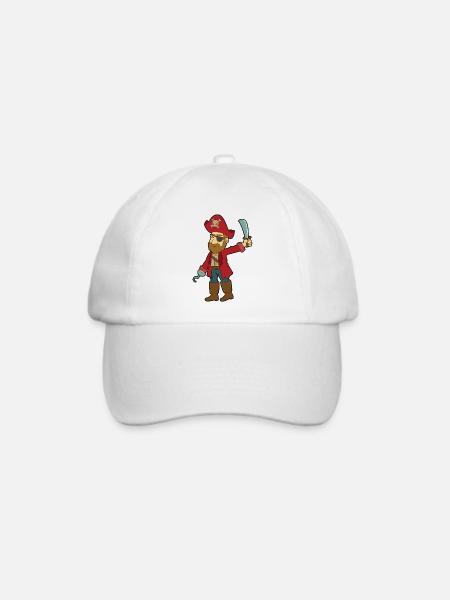 Pirat - Baseballkappe - Weiß/Weiß