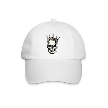Kopf des Todes Krone Schädel Fantasy Pirat - Baseballkappe - Weiß/Weiß - Vorne