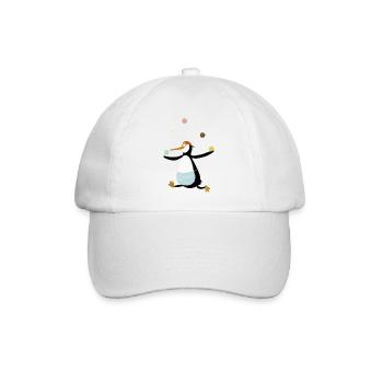 Pinguin jongliert Eis - Baseballkappe - Weiß/Weiß - Vorne