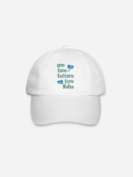 Om Tare Tuttare Ture Soha - Baseballkappe - Weiß/Weiß