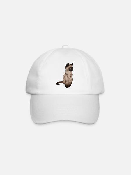 Siam Katze Siamkatze - Baseballkappe - Weiß/Weiß