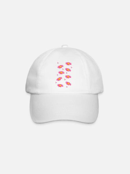 weiße Margariten - der Frühling ruft - Baseballkappe - Weiß/Weiß