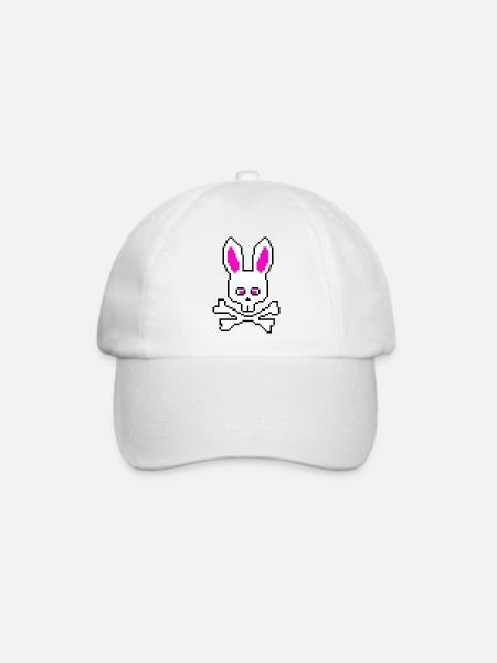 Totenkopf Hase Pink - Baseballkappe - Weiß/Weiß