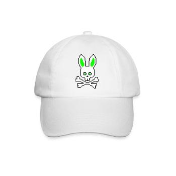 Totenkopf Hase Grün - Baseballkappe - Weiß/Weiß - Vorne