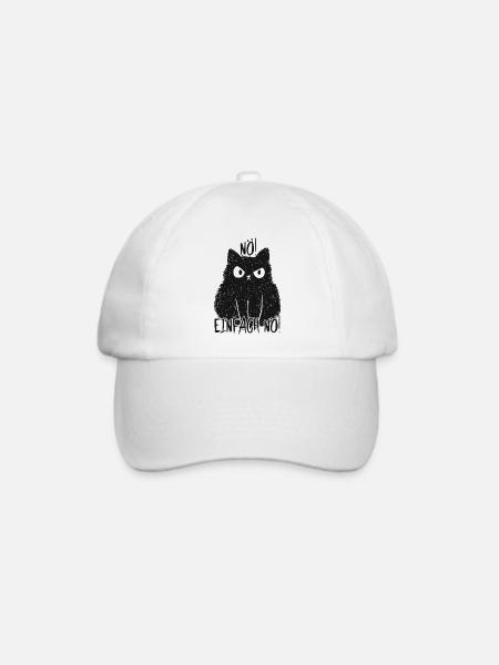 Nö Einfach Nö grimmige Katze Lustig Ironisch - Baseballkappe - Weiß/Weiß