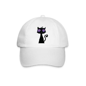 Psychedelische Katze - Baseballkappe - Weiß/Weiß - Vorne