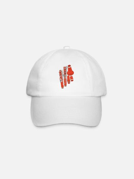 Klarinette zerlegt - Baseballkappe - Weiß/Weiß