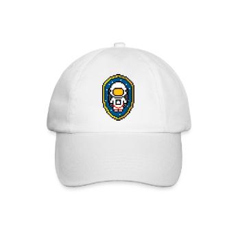 Astronaut Badge (Pixel art/Space-Badge) - Baseballkappe - Weiß/Weiß - Vorne