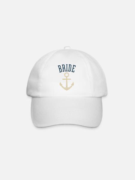 Bride Shirt | Anker - Baseballkappe - Weiß/Weiß