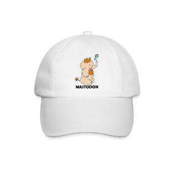 Mastodon Fediverse dunkel - Baseballkappe - Weiß/Weiß - Vorne