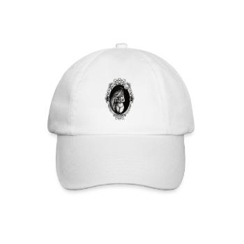 Dame im langen schwarzen Schleier - Baseballkappe - Weiß/Weiß - Vorne