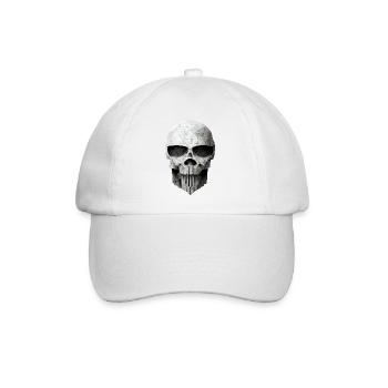 Totenkopf Metall - Baseballkappe - Weiß/Weiß - Vorne
