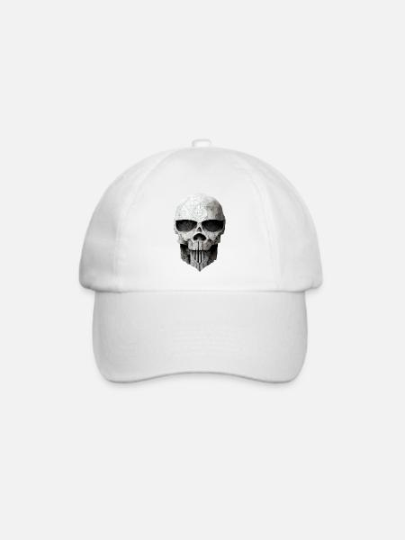 Totenkopf Metall - Baseballkappe - Weiß/Weiß