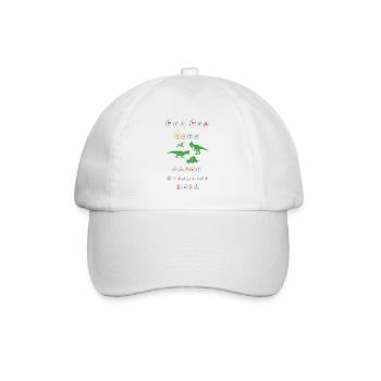 dinostarker Schulstart- Design für den Schulstart - Baseballkappe - Weiß/Weiß - Vorne