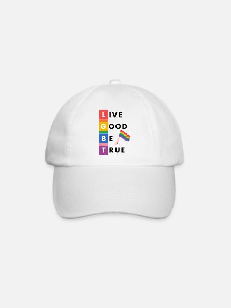Live Good Be True - Pride - Baseballkappe - Weiß/Weiß