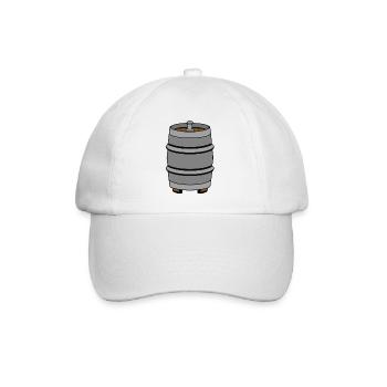 Bierfass Biertrinker Biertrinkerin Geschenkidee - Baseballkappe - Weiß/Weiß - Vorne