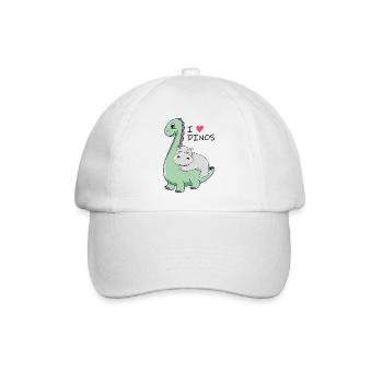 Ich liebe Dinos - Baseballkappe - Weiß/Weiß - Vorne