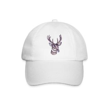 Hirschkopf im Herbst Hirsch Geweih Bock Reh Kitz 7 - Baseballkappe - Weiß/Weiß - Vorne