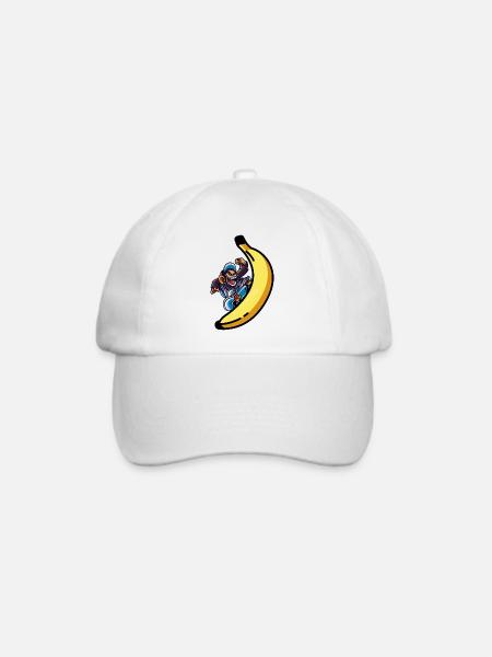 Skater Monkey mit Banane Skateboard - Baseballkappe - Weiß/Weiß