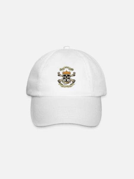 Totenkopf - Baseballkappe - Weiß/Weiß