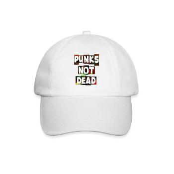 PUNKS NOT DEAD Punk Punks rocker ska punk - Baseballkappe - Weiß/Weiß - Vorne